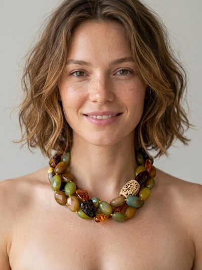 Collar: Ágata, Ámbar, Hueso