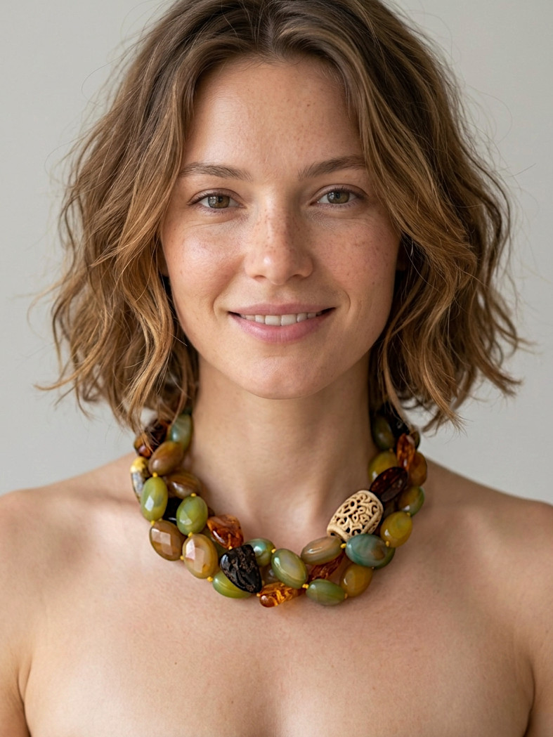 Collar: Ágata, Ámbar, Hueso